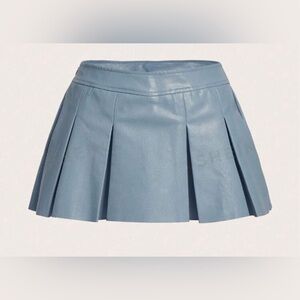 Light blue leather skirt
